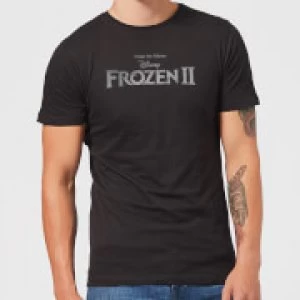Image of Frozen 2 Title Silver Mens T-Shirt - Black - M