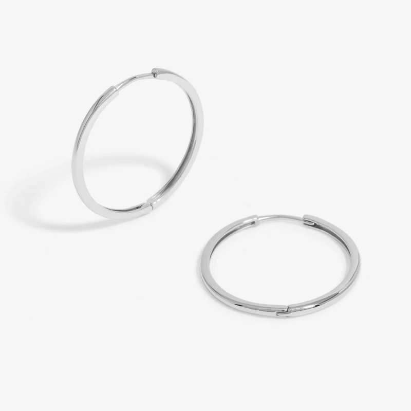 Image of Jon Richard Silver Plated Polished Fine Hoop Earrings Gold female
