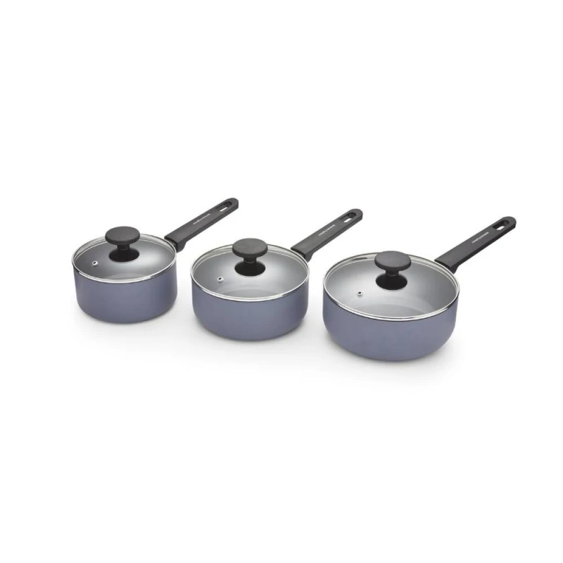 Image of Morphy Richards 3 Piece Recycled Aluminium Saucepan Set Grey ONE SIZE
