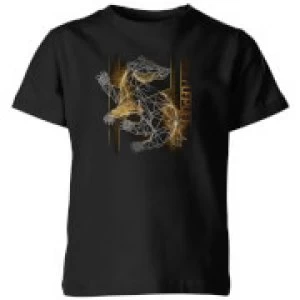 Image of Harry Potter Hufflepuff Geometric Kids T-Shirt - Black - 9-10 Years