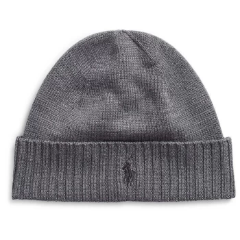 Image of Polo Ralph Lauren Polo Ralph Lauren Merino PP Beanie - Fawn Grey Hthr