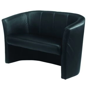 Image of Jemini Avior Black 2 Seat Vinyl Tub Sofa