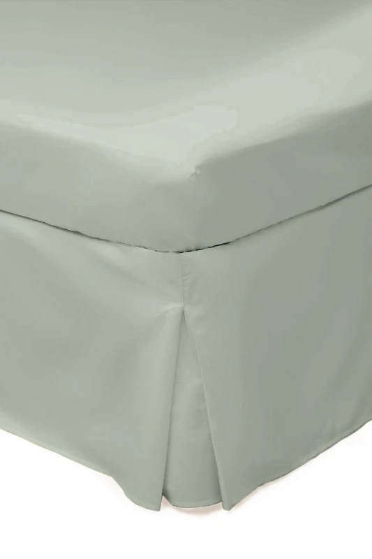 Image of Belledorm Easy Care 200 Thread Count Cotton Polyester Percale Platform Valance in Pale Green Size: Single Pale Green Unisex Single