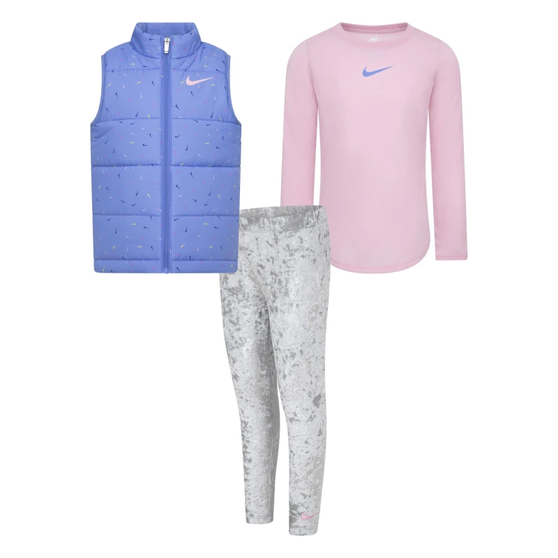 Image of Nike 3 PC Swooshfett Smoke Grey female 2-3 Yrs