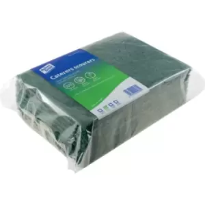 Image of 9"X6" Caterers Green Scourers (Pk-10)