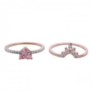 Image of Swarovski Rose Gold Tone Plated Ring Set - Gold