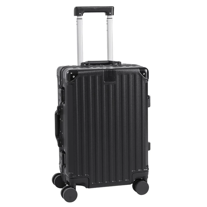 Image of SHEONLY 20" Suitcase with Lock and USB Charging Port Black unisex 20in