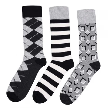 Image of Happy Socks 3 Pack Argyle Socks - Monochrome