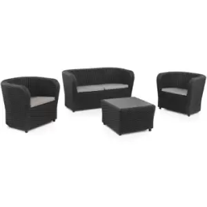 Image of Out & out Nova 4 Seater Outdoor Garden Conversation Set in Black