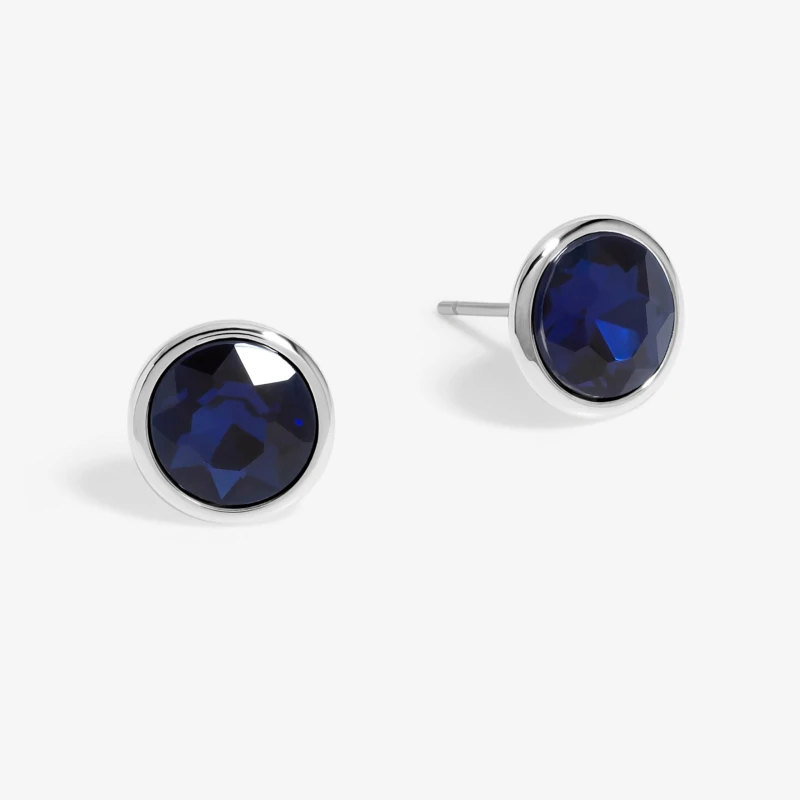 Image of Jon Richard Silver Plated And Sapphire Stud Earrings Silver