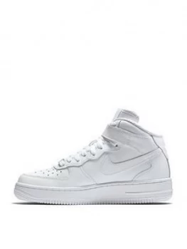 Image of Nike Air Force 1 Mid 06 Junior Trainer, White, Size 5