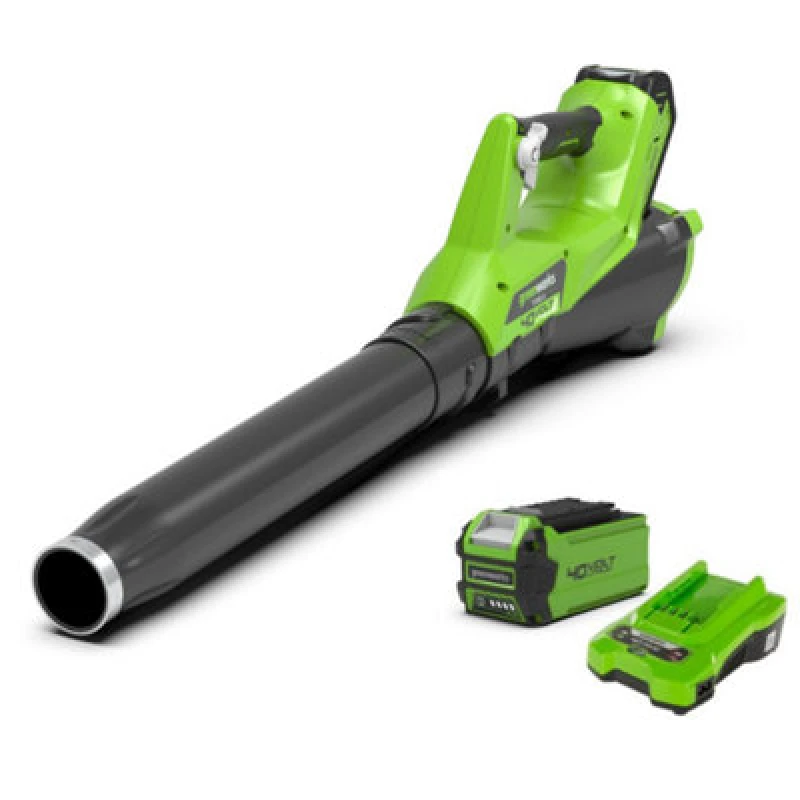 Image of Greenworks GD40ABII 40v Cordless Axial Leaf Blower GD40ABIIK Batteries: 1 x 2ah Li-ion