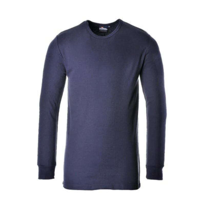 Image of Portwest Thermal Long Sleeve T Shirt B123NAR5XL Colour: Navy