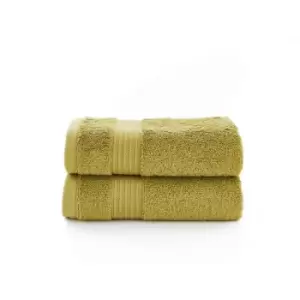 Image of Deyongs Bliss Pima 2 Pack Guest Towel - Olive