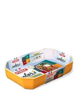 Image of Pyrex Geometric Rectangular Roaster Twin Set - Yellow