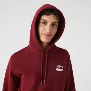 Image of Mens Lacoste Classic Fit Solid Hooded Sweatshirt Size 6 - XL Bordeaux
