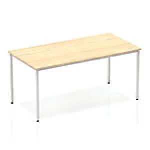 Image of Impulse Straight Table 1600 Maple Box Frame Leg Silver