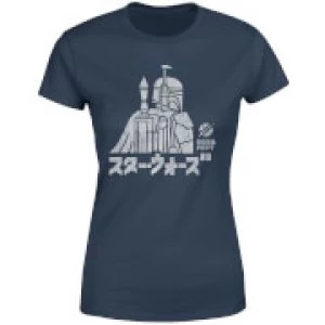 Image of Star Wars Kana Boba Fett Womens T-Shirt - Navy - L