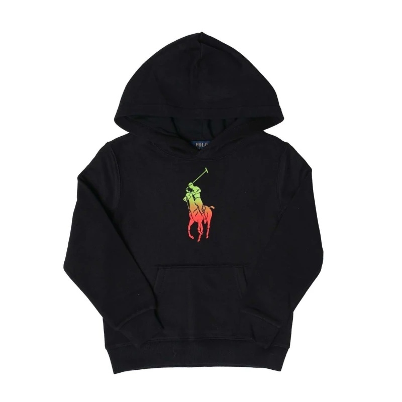 Image of Ralph Lauren Neon Pony Hoody - Black 7 - 8 Years