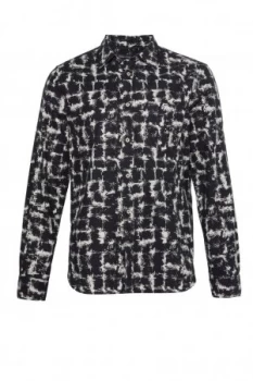 Image of Mens French Connection Chaos Check Flannel Shirt Black Multi