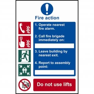 Image of Scan Fire Action Procedure Sign 200mm 300mm Standard