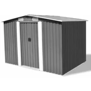 Image of Vidaxl - Garden Storage Shed Grey Metal 257x205x178cm - Grey