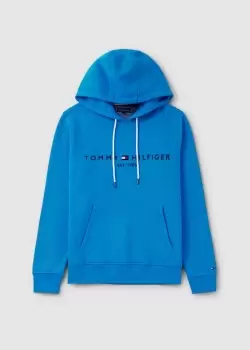 Image of Tommy Hilfiger Mens Tommy Logo Hoodie In Blue