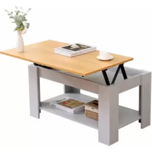 Image of Grey and Oak-85x50x45cm(WxDxH) - Grey