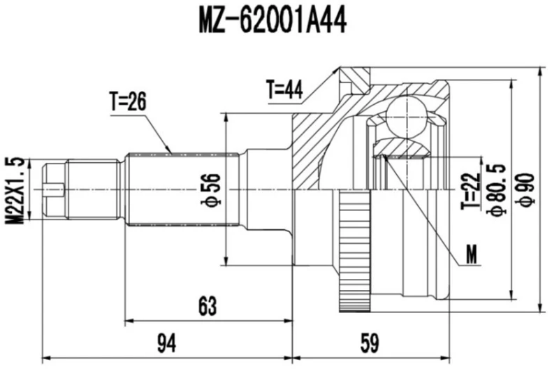 Image of PROCARO 77-MZ-400 CV Joint Joint Kit,drive shaft (5)