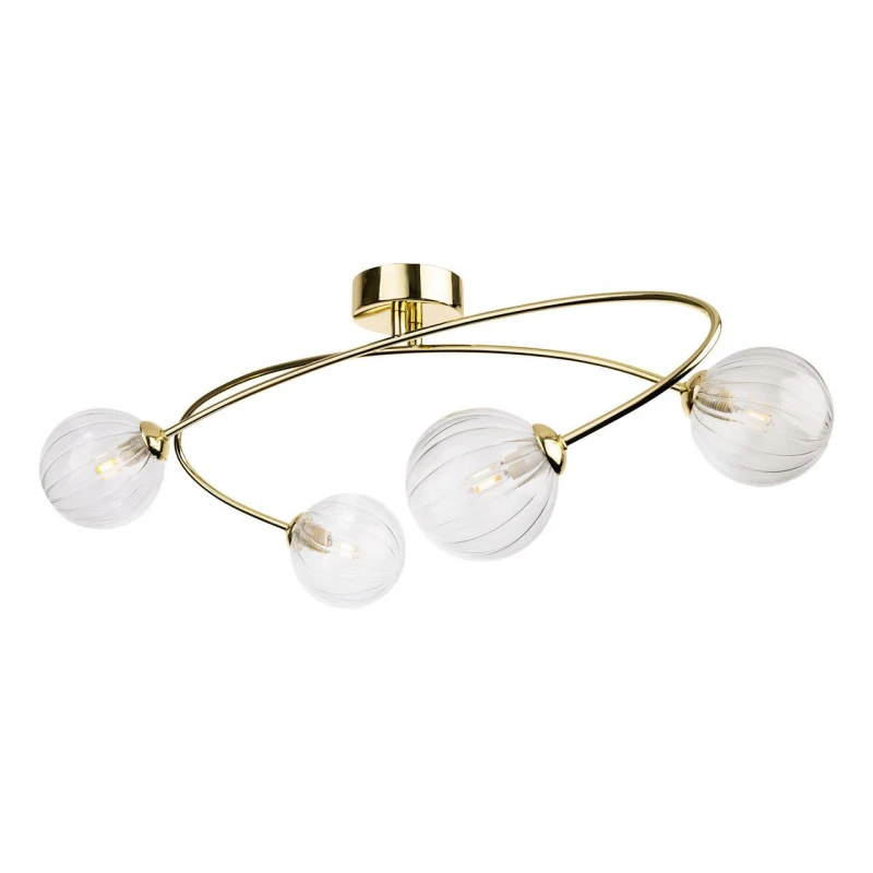 Image of Firstlight Atom 4-Light Semi-Flush Ceiling Light Clear in Brass