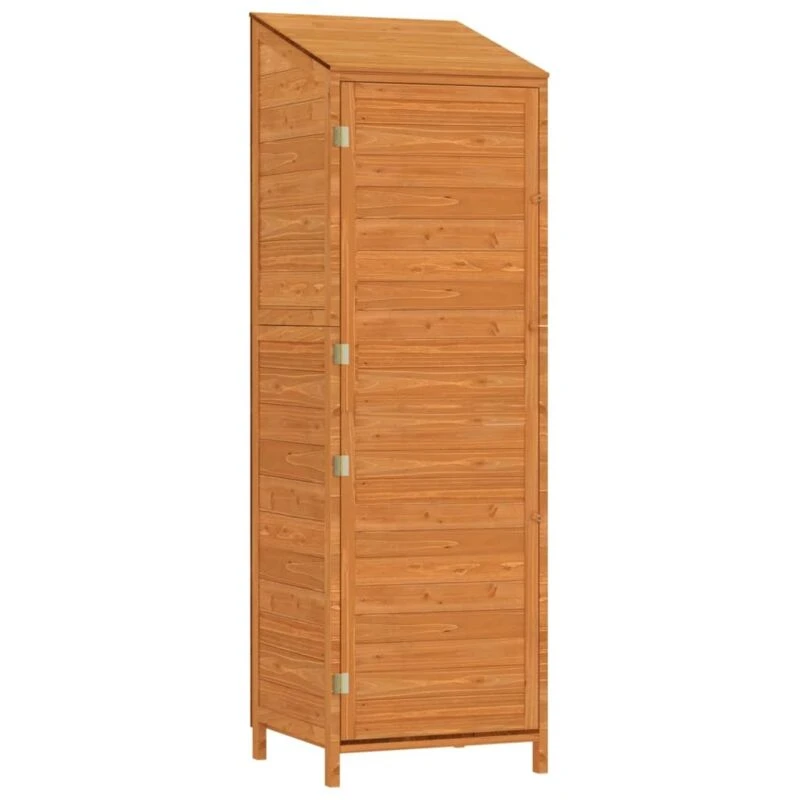 Image of vidaXL Garden Shed Brown 55x52x174.5cm Solid Wood Fir, Brown 152189