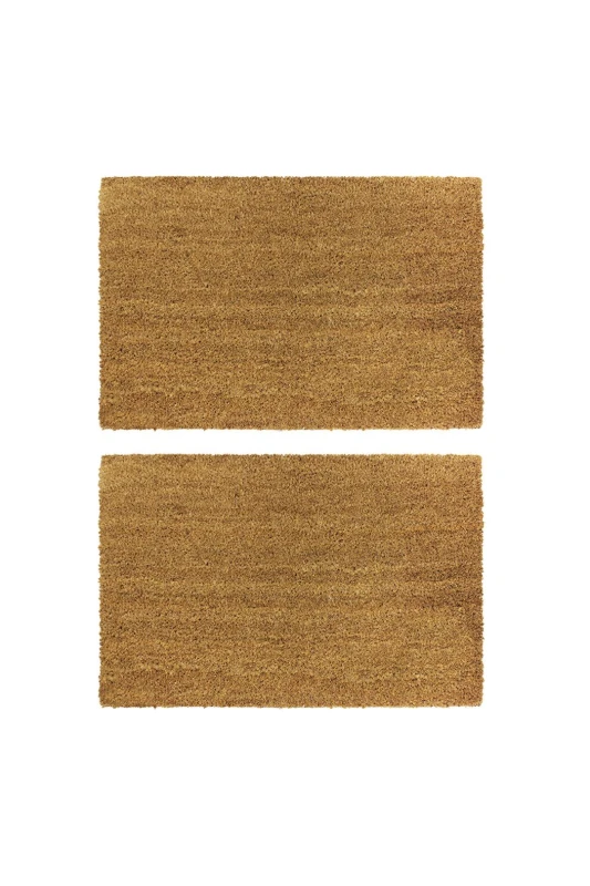 Image of JVL Latex Coir - Manor Plain 40x60cm - Set of 2 Beige