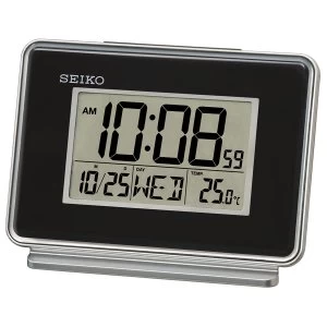 Image of Seiko LCD Dual Alarm Calendar Clock - Black