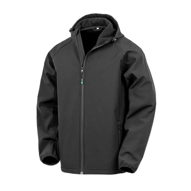 Image of Result Hooded 3 Layer Recycled Soft Shell Jacket Black male