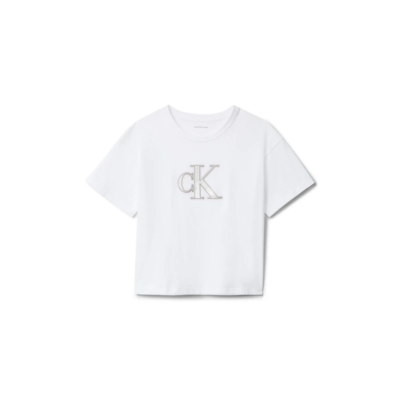 Image of Calvin Klein Jeans Kids Big Logo Regular Fit T-Shirt White YAF female 16Y
