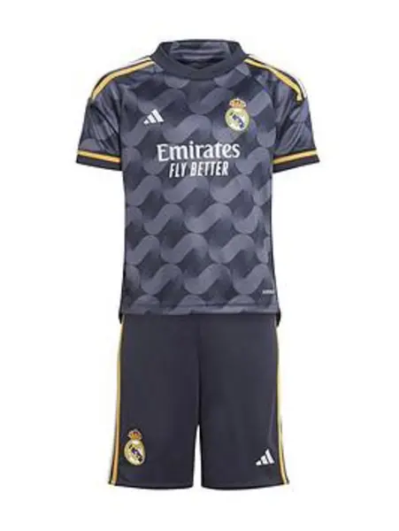 Image of adidas Real Madrid Mini Kit 23/24 Away Full Kit, Navy, Size 18-24 Months Navy VM2CE Unisex 18-24 MONTHS