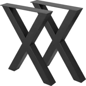 Image of VEVOR Metal Table Legs 28.4 x 29.9 Inch Black Table Legs Premium steel table legs with X-frame style Steel Bench Legs Country Style Table Legs Furnitu
