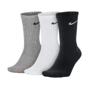 Image of Nike Unisex Adult Crew Socks Set (Pack of 3) (M) (White/Black/Grey)