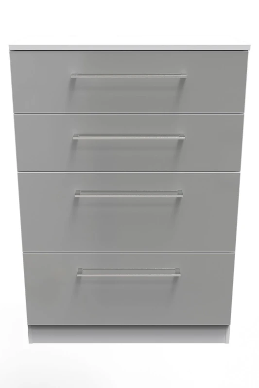 Image of Chester 4 Drawer Deep Chest In Uniform Grey & White (Ready Assembled)