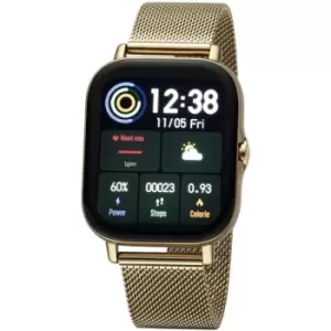 Image of Unisex Head Gold Stainless Steel and Gold Mesh Bracelet Los Angeles Smartwatch
