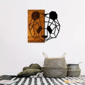 Image of Panda Walnut Black Decorative Wooden Wall Accessory