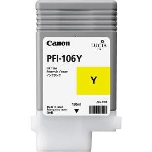 Image of Canon 6624b001aa Pfi106y Yellow Ink 130m