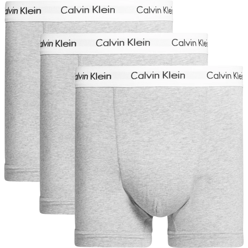 Image of Calvin Klein 3 Pack Trunks Grey Heather S