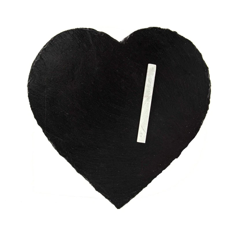Image of Selbrae House Slate Cheese Board - Heart Black