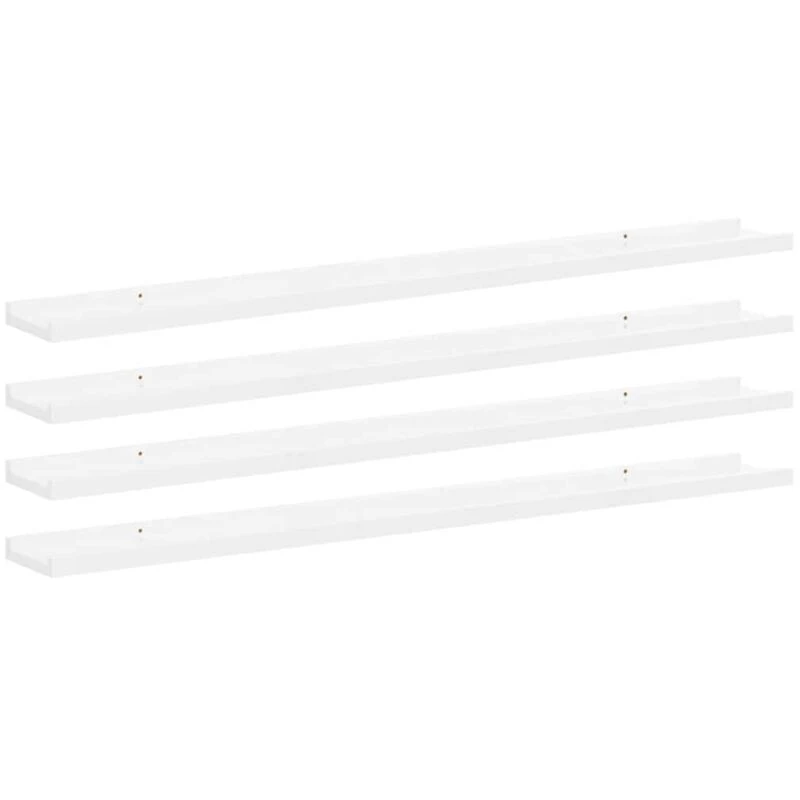 Image of VIDAXL Wall Shelves 4 pcs High Gloss White 100x9x3cm Vidaxl 8720286417577