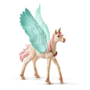 Image of SCHLEICH Bayala Decorated Unicorn Pegasus Foal Toy Figure