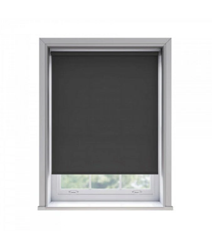 Image of 50Cm No Drill Self Adhesive Black Thermal Blackout Roller Blind (170Cm Drop)