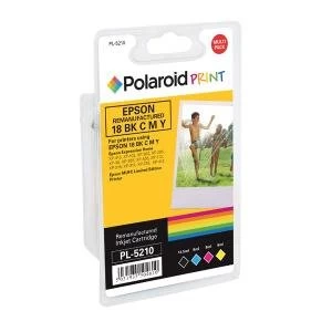 Image of Polaroid Epson 18 Remanufactured Inkjet Cartridge KCMY Pack of 4