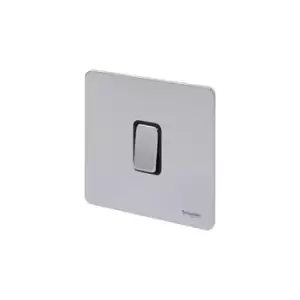 Image of Schneider USFP 16A 1G 2W Retractive Switched Black Insert Polished Chrome - GU1412RBPC