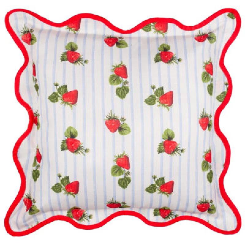 Image of Furn Fruits Strawberries 45X45 Outdoor Polyester Cushion Blue Blue WXNPB Unisex